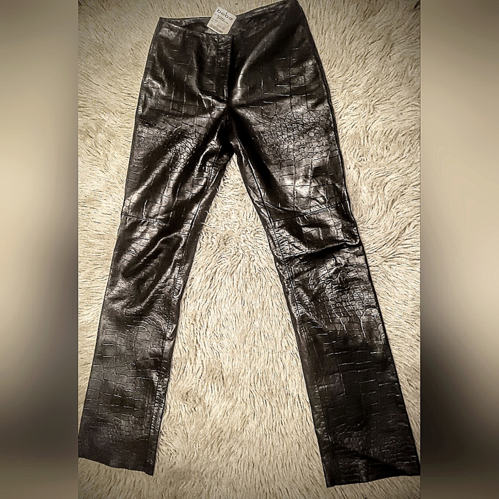 Bebe Black Leather Pants size 2
